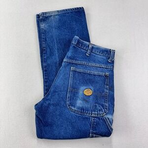 VTG‎ Red Kap Jeans Carpenter Mens 34x30 Blue Faded Distressed 90s Thrashed Work